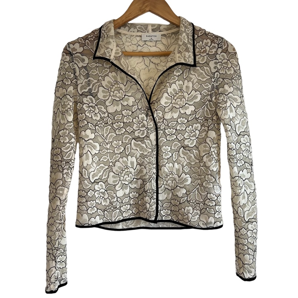 Babaton Aritzia Hopkins blouse in cream & black, size XS excellent condition